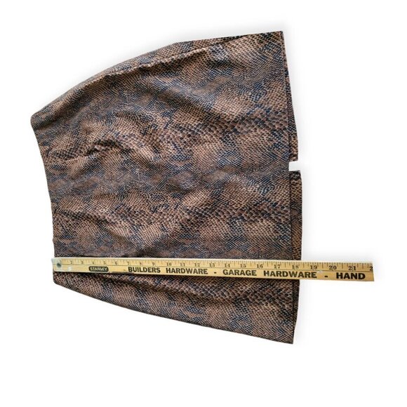 Vintage Y2K Brown/Black Faux Suede skirt Briggs Petite size 8P fits modern 6 - Picture 6 of 7